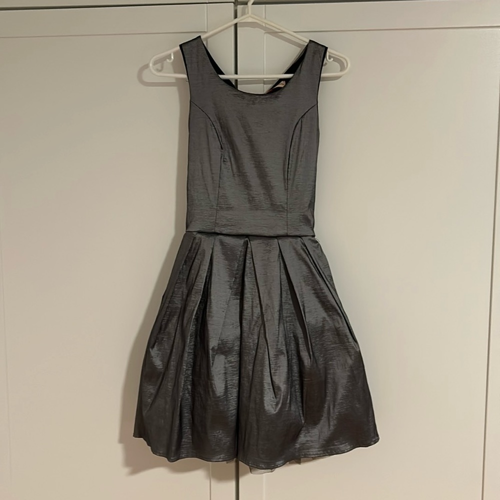 Shimmery silver party dress